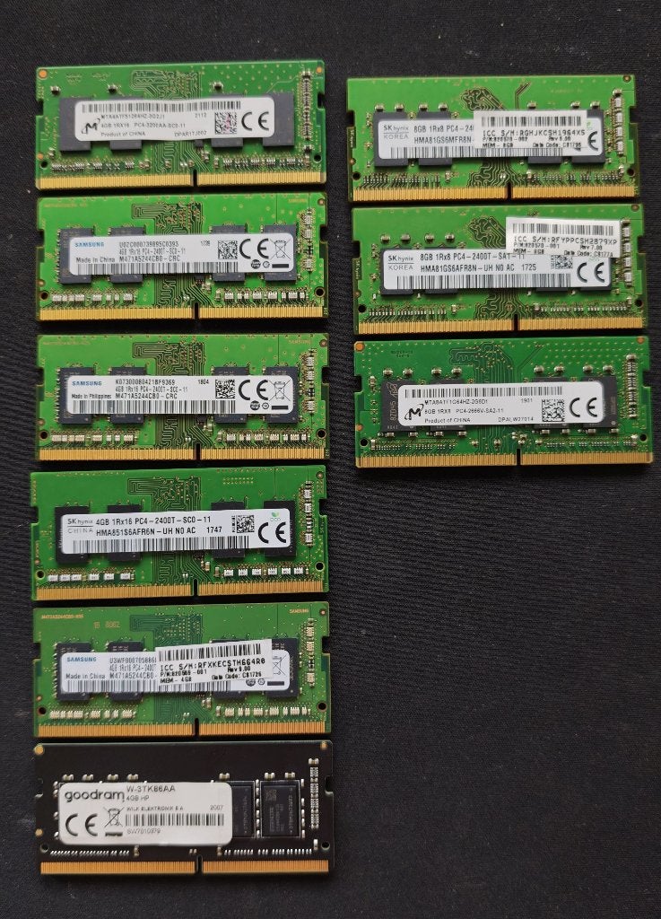 Verschillende latjes 16GB, 8GB en 4GB sodimm ram geheugen, Ophalen of Verzenden, Zo goed als nieuw, DDR4, Laptop