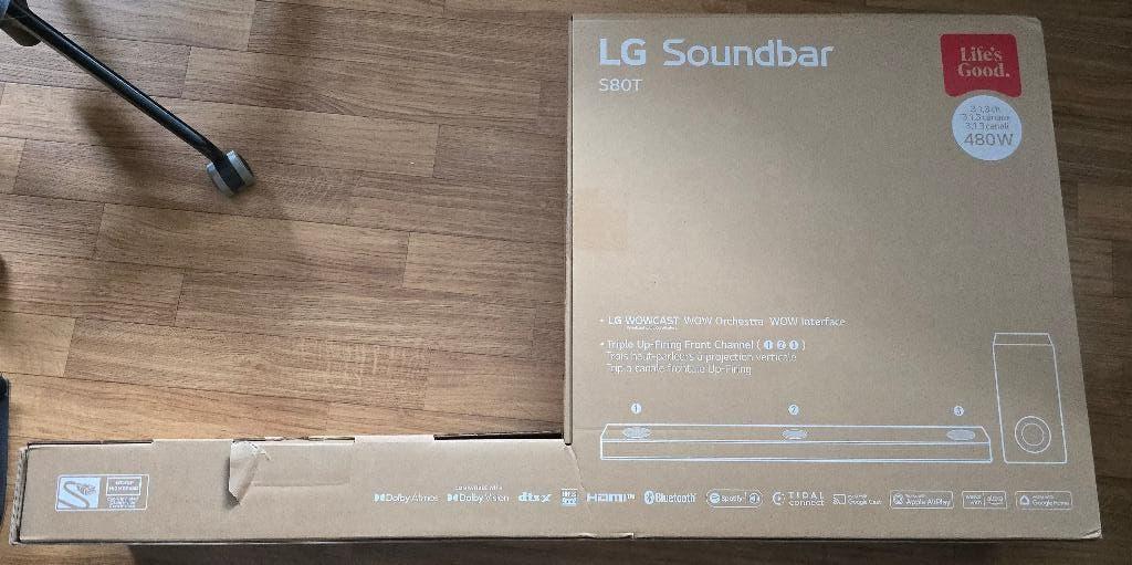 Barre de son + caisson subwoofer LG S80TY, Enlèvement, Bluetooth, Neuf