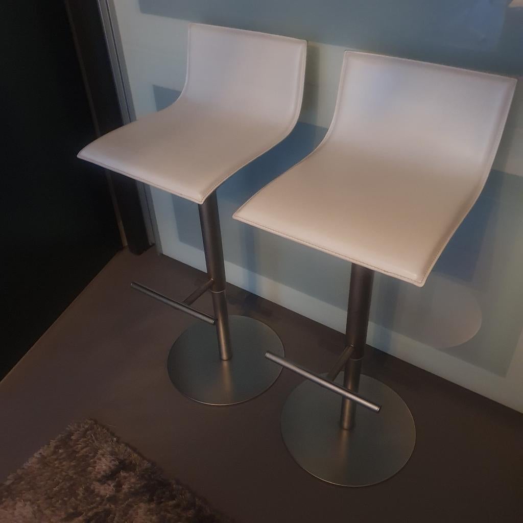 ***3x Lapalma Thin design barkrukken (wit leder)***, Huis en Inrichting, Barkrukken, Ophalen, 60 tot 90 cm, Zo goed als nieuw