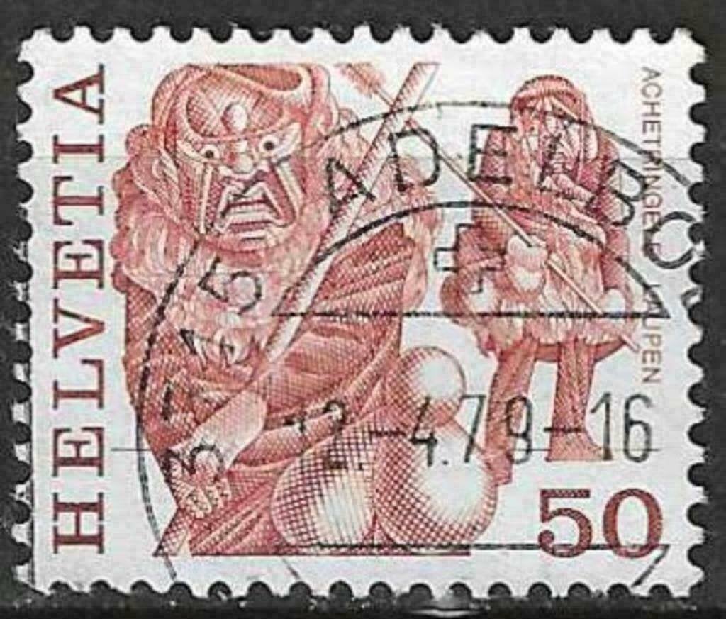 Zwitserland 1977 - Yvert 1038 - Populaire gebruiken (ST), Verzenden, Gestempeld