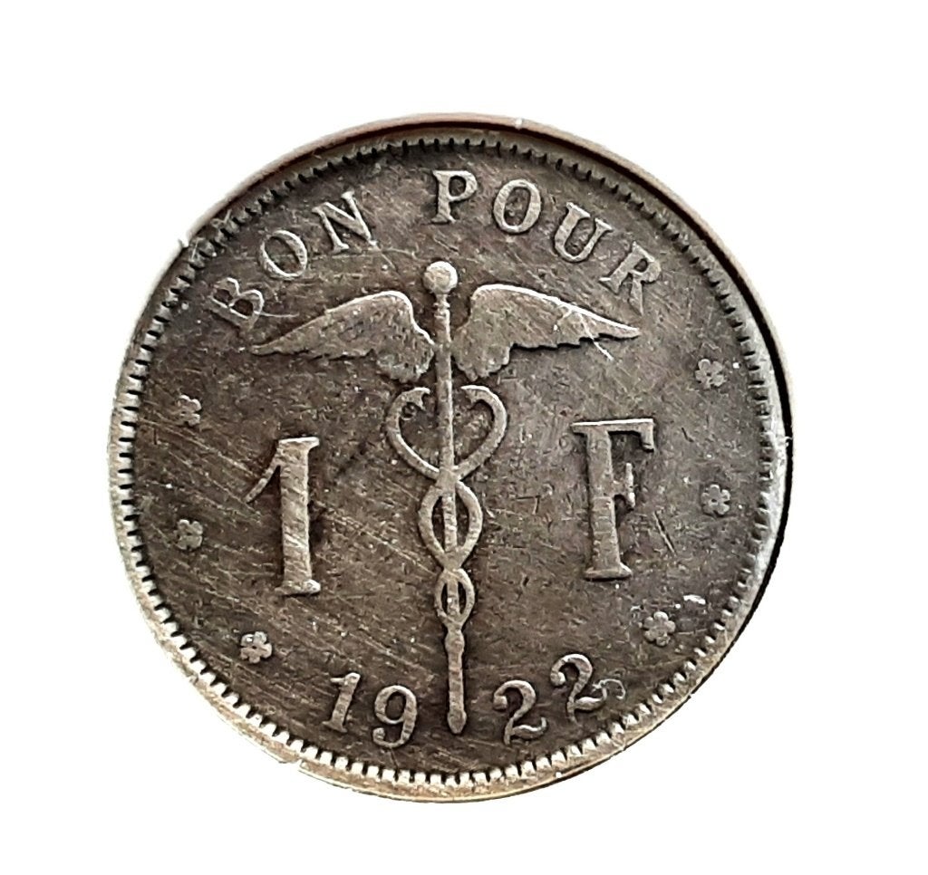 Belgique — 1 franc - 1922 Fr. (Réf 018), Timbres & Monnaies, Enlèvement ou Envoi, Métal, Monnaie en vrac
