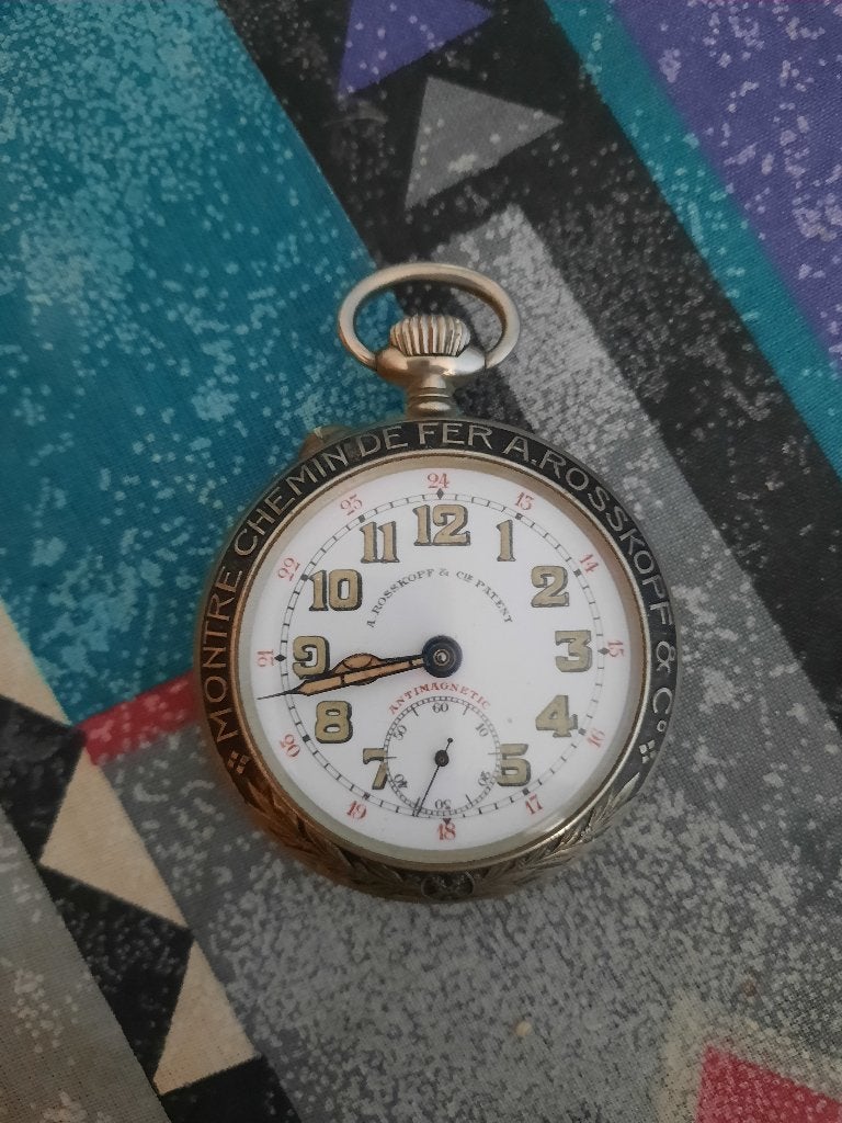 Montre chemin de fer.  A. Rosskopf & Ci, Bijoux, Sacs & Beauté, Enlèvement, Acier, Montre de poche, Autres marques