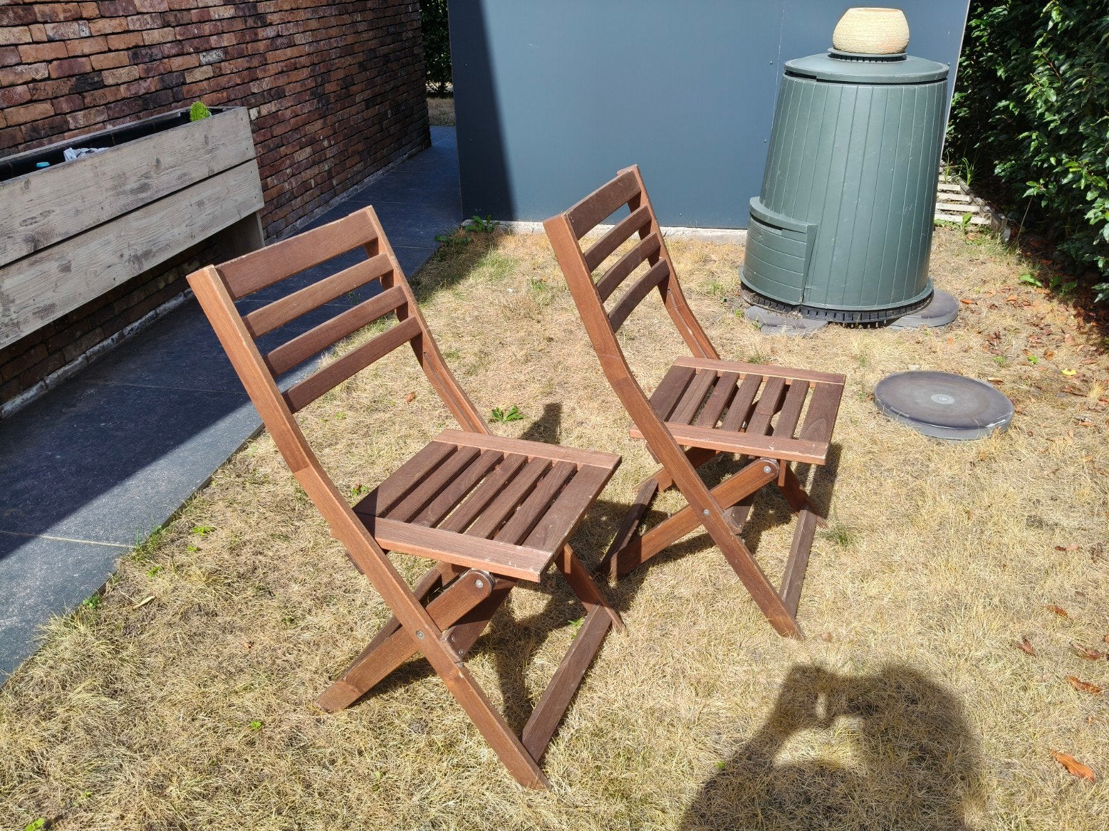 2 tuinstoelen (Ikea - Äpplarö), Ophalen, Gebruikt, Hout, Inklapbaar