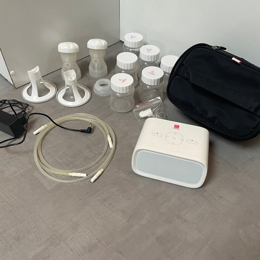 Horigen dubbele elektrische borstkolf – complete set, Ophalen, Gebruikt, Borstkolf