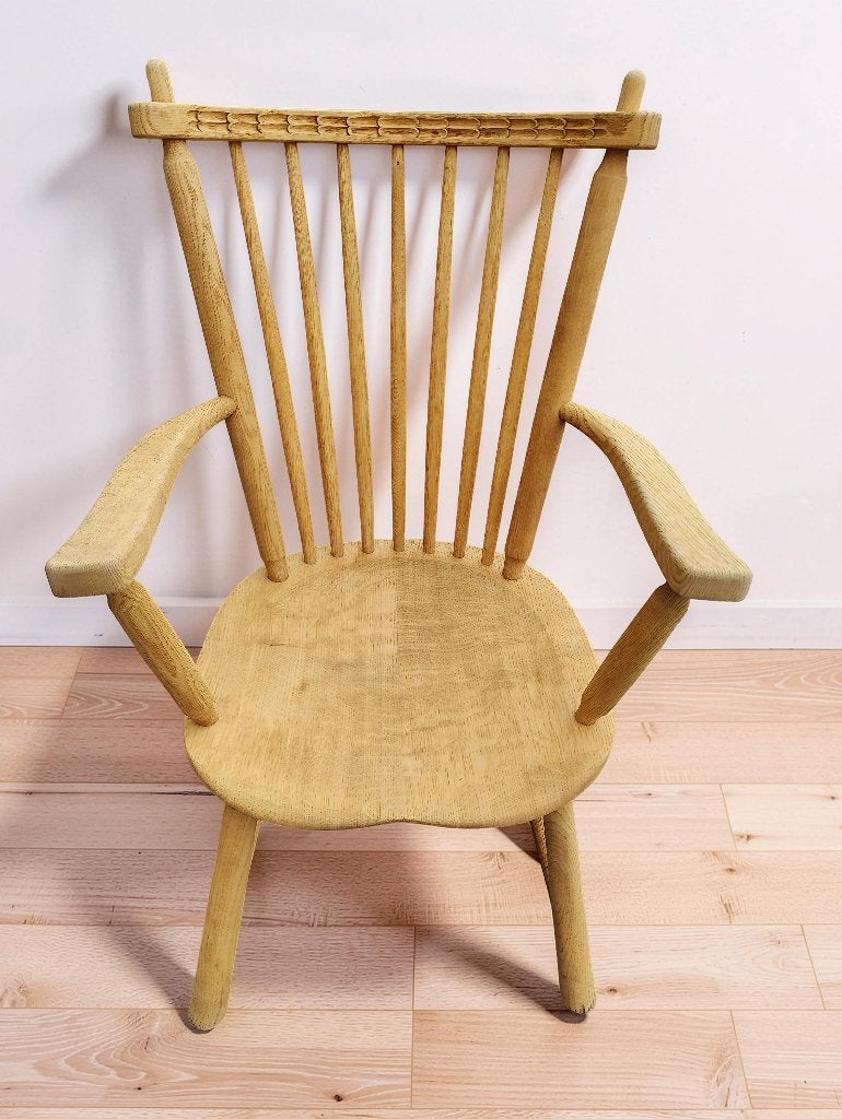 Fauteuil en chêne De Ster Geldermalsen – Pays-Bas 1960, Antiquités & Art, Enlèvement
