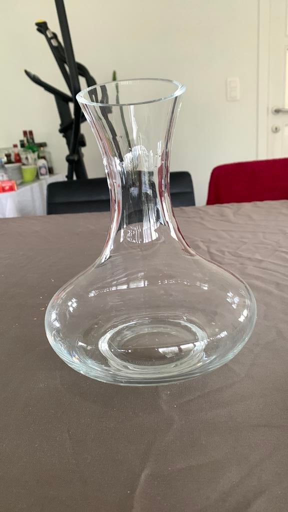 Glazen decanteerkaraf, Huis en Inrichting, Woonaccessoires | Wijnrekken, Zo goed als nieuw, Glas, Ophalen