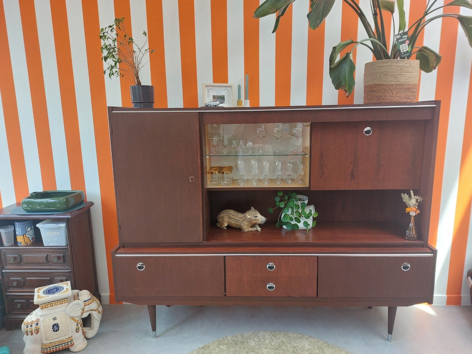 Vintage kast vitrine., Ophalen