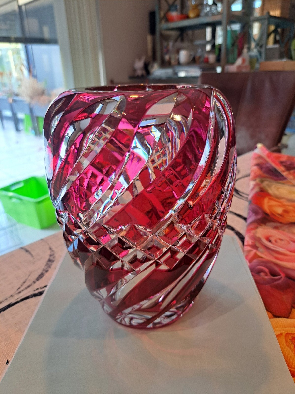 Val Saint Lambert vaas rood, Antiek en Kunst, Ophalen