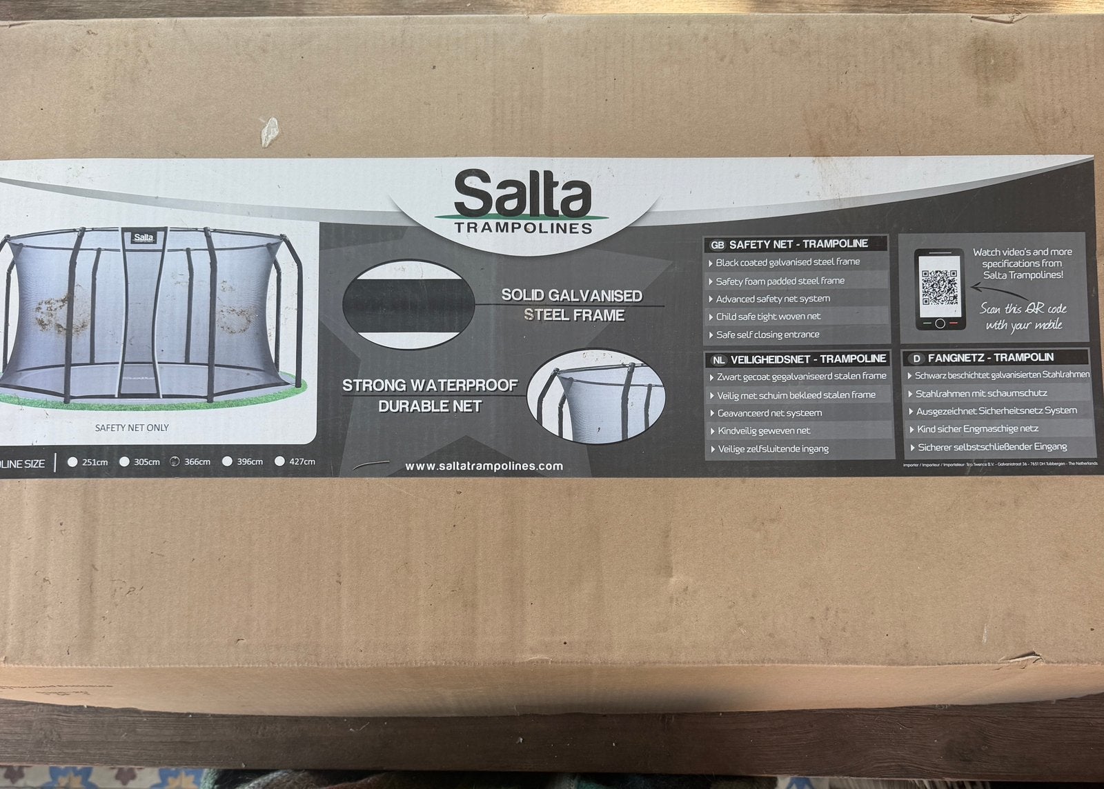 NIEUW – Salta Royal Baseground veiligheidsnet + frame 366 cm, Ophalen, Nieuw