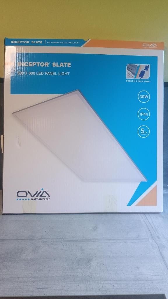 60x60 cm 30W 3000lm LED-paneel + kit voor opbouwmontage, Huis en Inrichting, Lampen | Spots, Kunststof, Nieuw, Ophalen of Verzenden