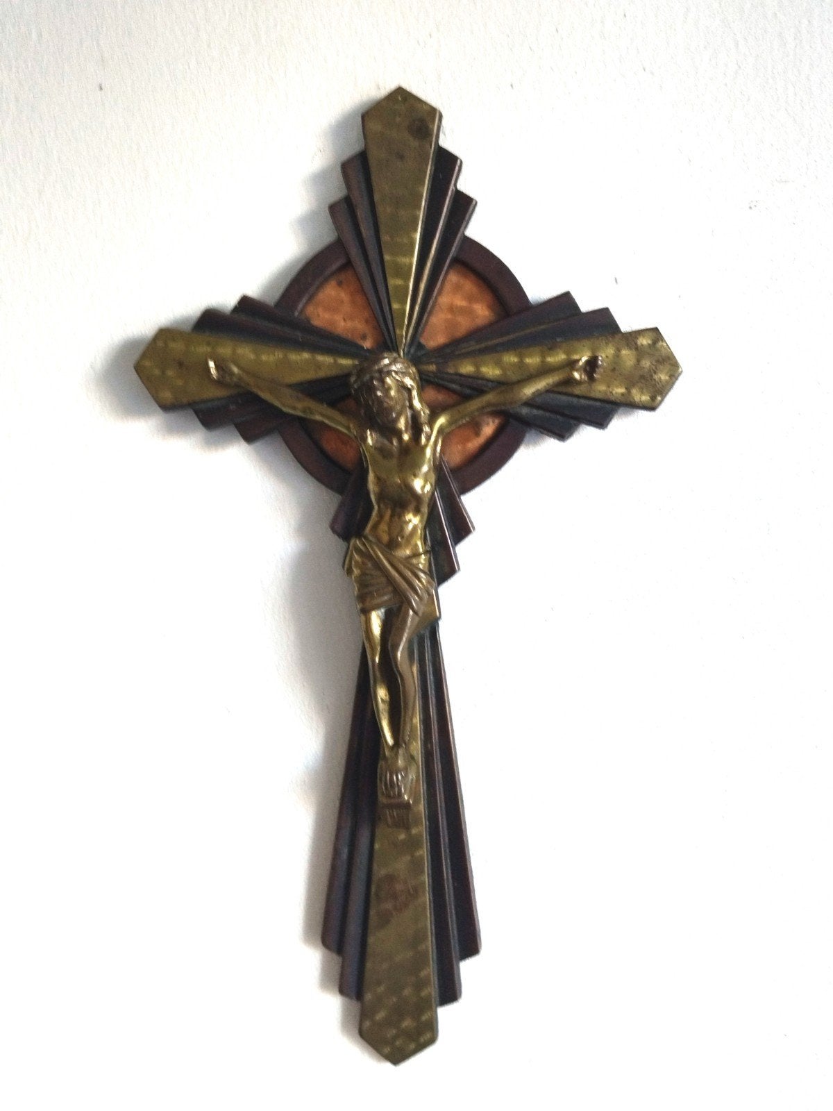 Crucifix Art déco 33cm, Antiquités & Art, Antiquités | Objets religieux, Enlèvement ou Envoi