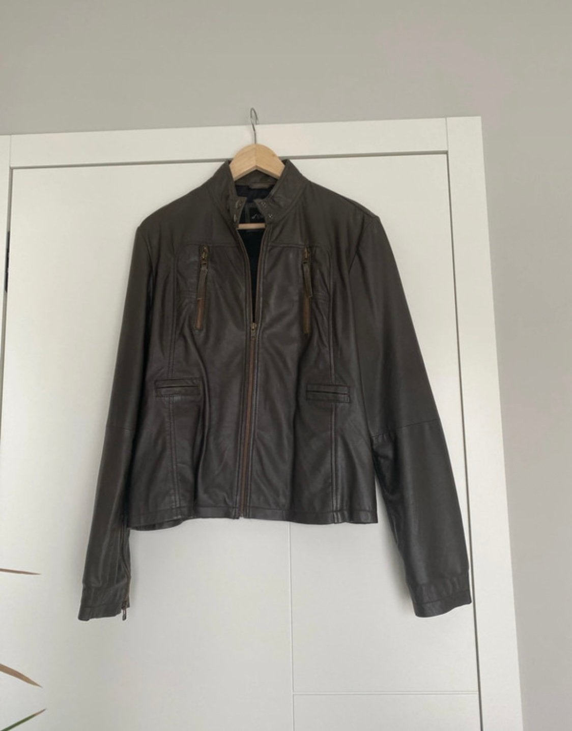 Lederen heren jas, Kleding | Heren, Ophalen, Zo goed als nieuw, Maat 56/58 (XL), Bruin