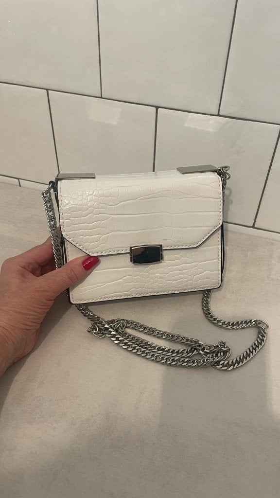 SAC banc chaine argenté, Enlèvement ou Envoi, Comme neuf, Blanc, Sac à bandoulière