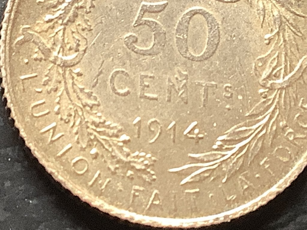 50 cent Albert I 1914 Misslag, Postzegels en Munten, Zilver, Ophalen of Verzenden, Losse munt, Zilver