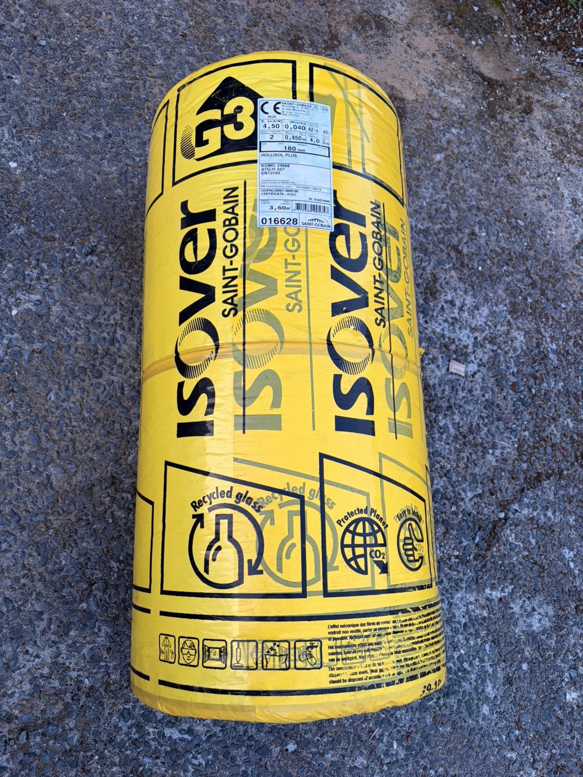 Isover rollisol +180mm 1verpakking, Doe-het-zelf en Bouw, Ophalen, Zo goed als nieuw