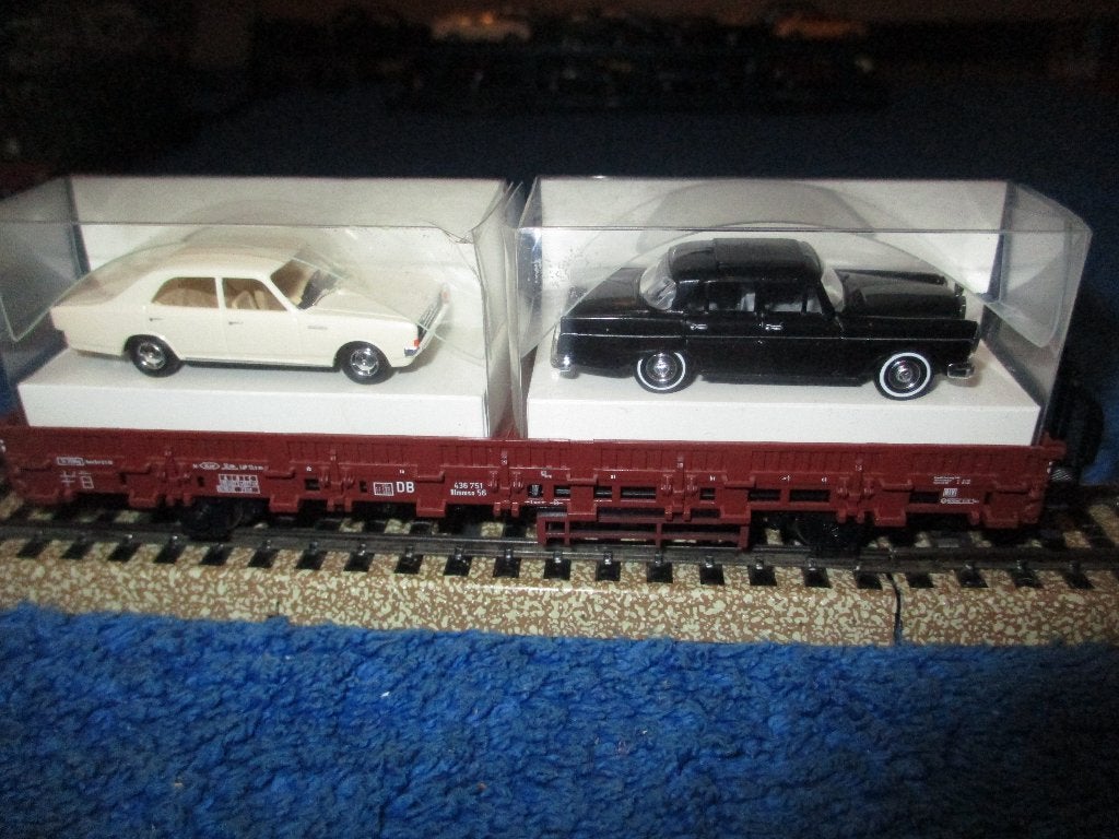 Marklin wagon 4694 avec 2 voitures Busch, Hobby en Vrije tijd, Ophalen of Verzenden, Gebruikt, Wagon, Märklin