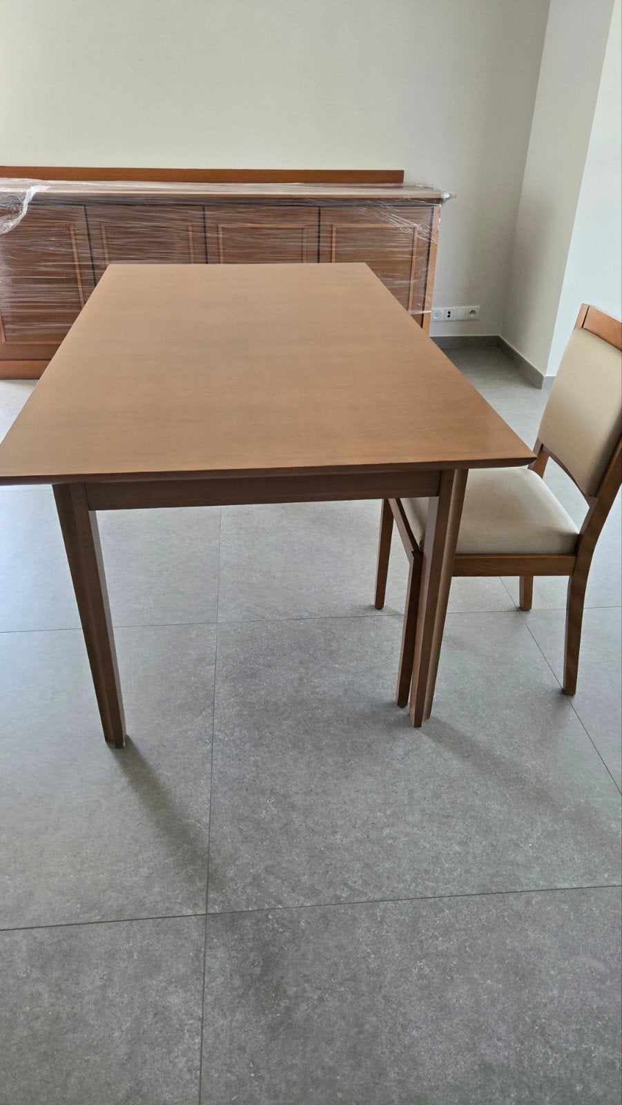 Volledig massieve eettafel met 6 stoelen, Ophalen, Gebruikt, 50 tot 100 cm, 150 tot 200 cm