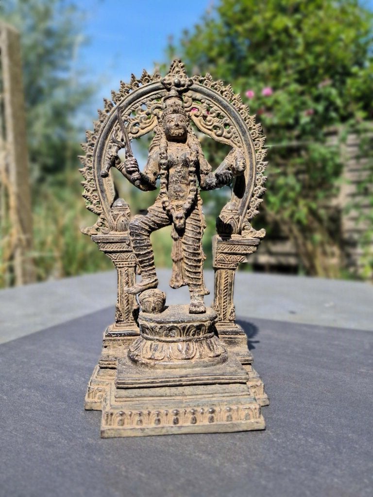 Bronzen beeld van de godin Kali/India/37cm/Mahakali, India, Ophalen of Verzenden, 37 cm, Brons