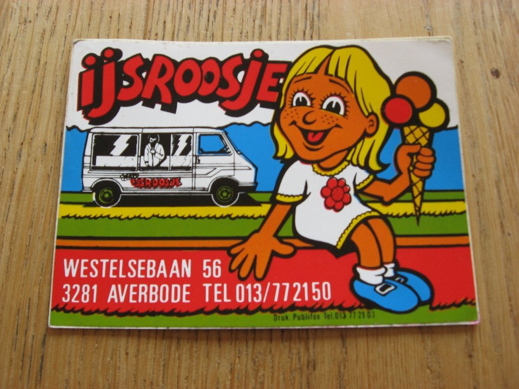 ijsroosje Averbode 10 x 7,5 cm Sticker, Verzamelen, Ophalen of Verzenden, Nieuw, Overige typen