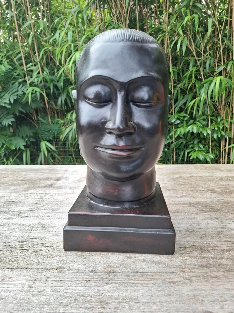 Boeddha buste., Huis en Inrichting, Woonaccessoires | Boeddhabeelden, Ophalen, Zo goed als nieuw, Zwart, 48 cm
