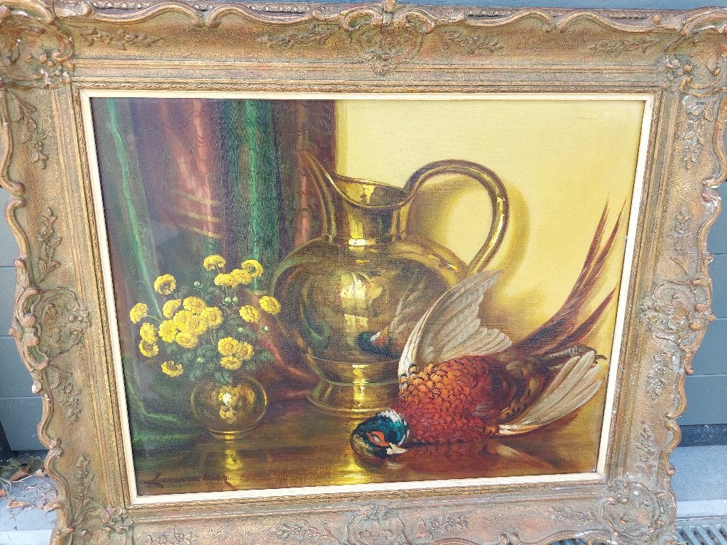 schilderij L. VanDeLeur, Ophalen, Gesigneerd, Stilleven, Doek