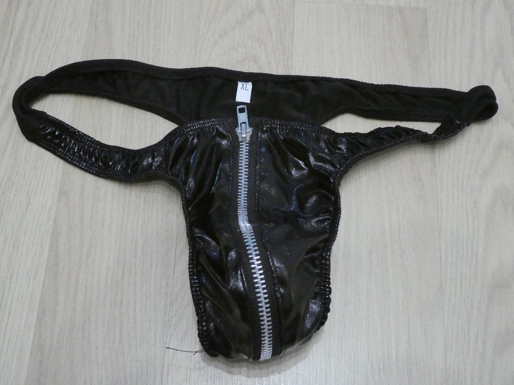 Fermeture à glissière noire en PVC laqué, Vêtements | Hommes, Sous-vêtements, Slip, Noir, Enlèvement ou Envoi