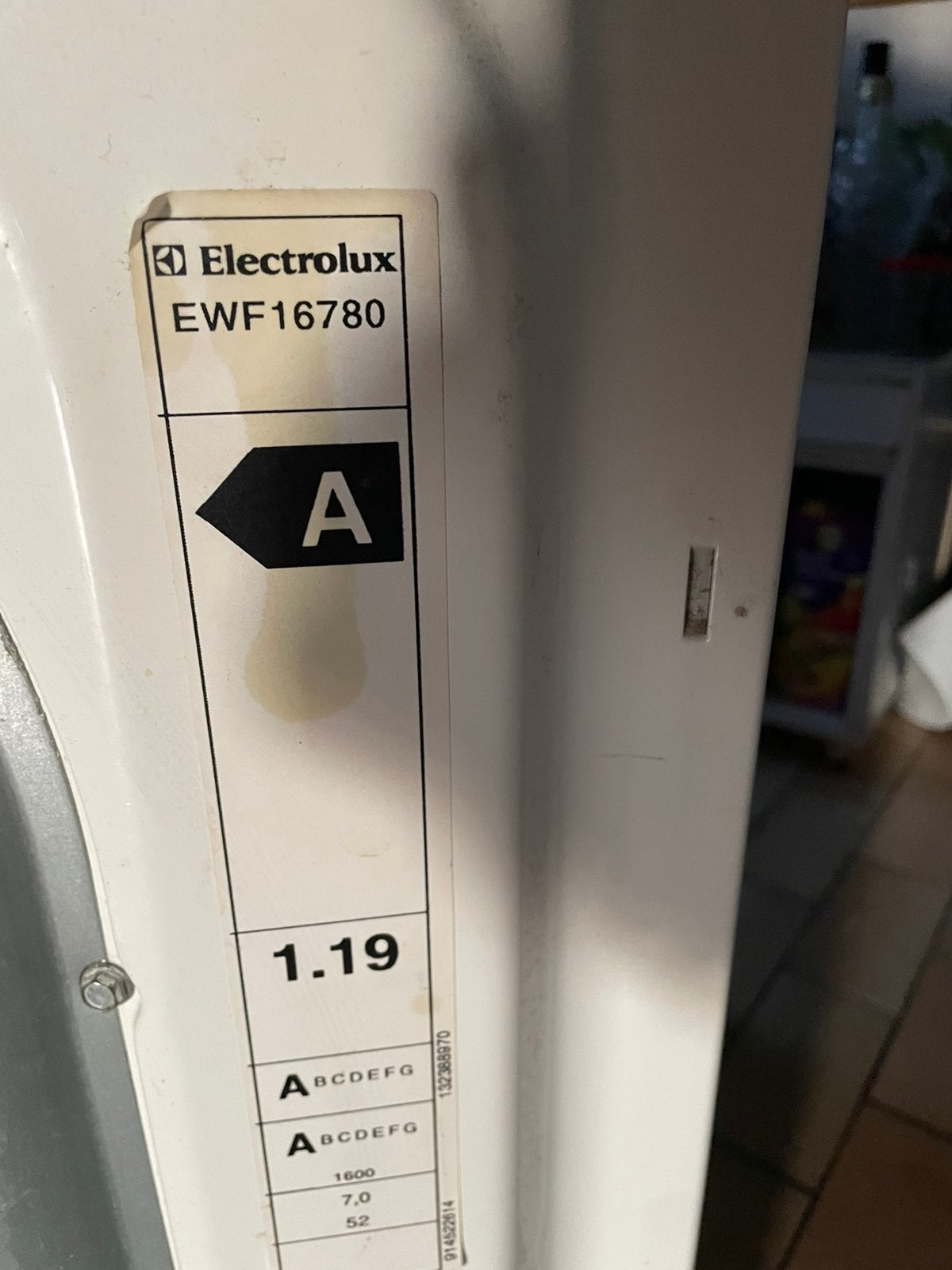 Wasmachine Electrolux 7kg, Elektronische apparatuur, Wasmachines, Ophalen, Gebruikt, 1200 tot 1600 toeren, 6 tot 8 kg
