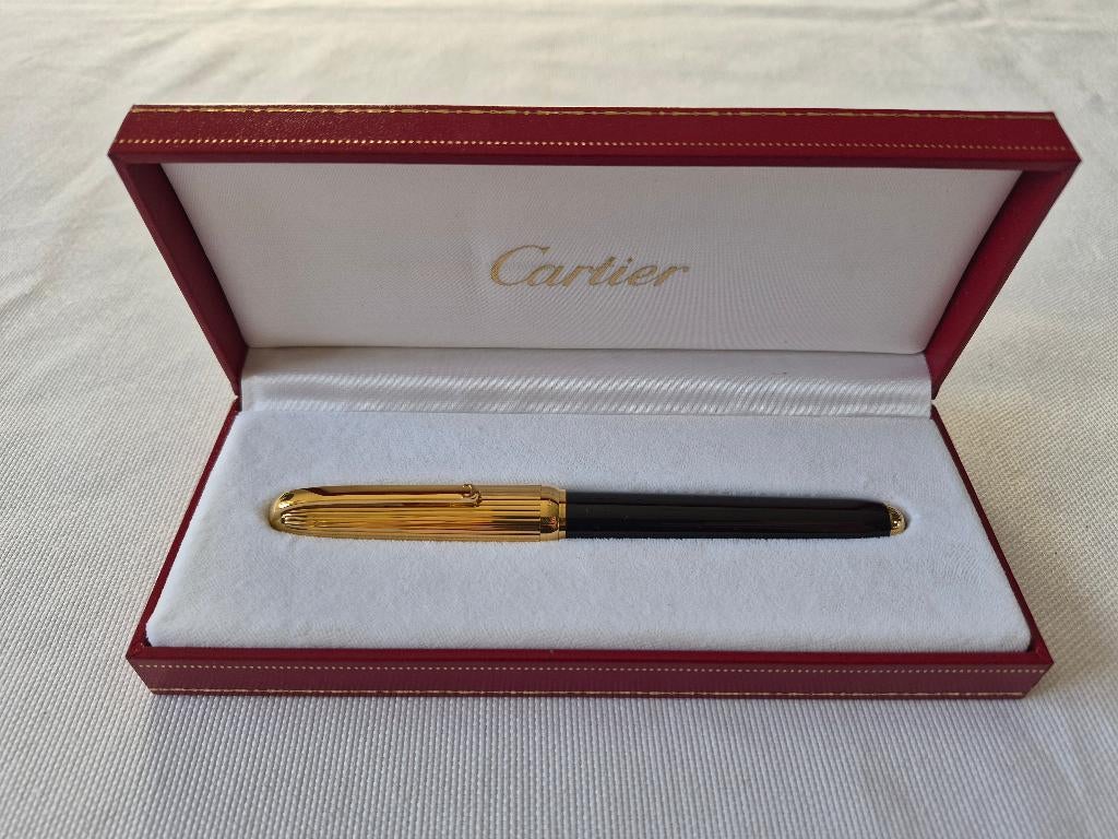 Cartier Dandy Black/Gold Vulpen 18K/750 M-nib, Overige merken, Nieuw, Met doosje, Ophalen of Verzenden