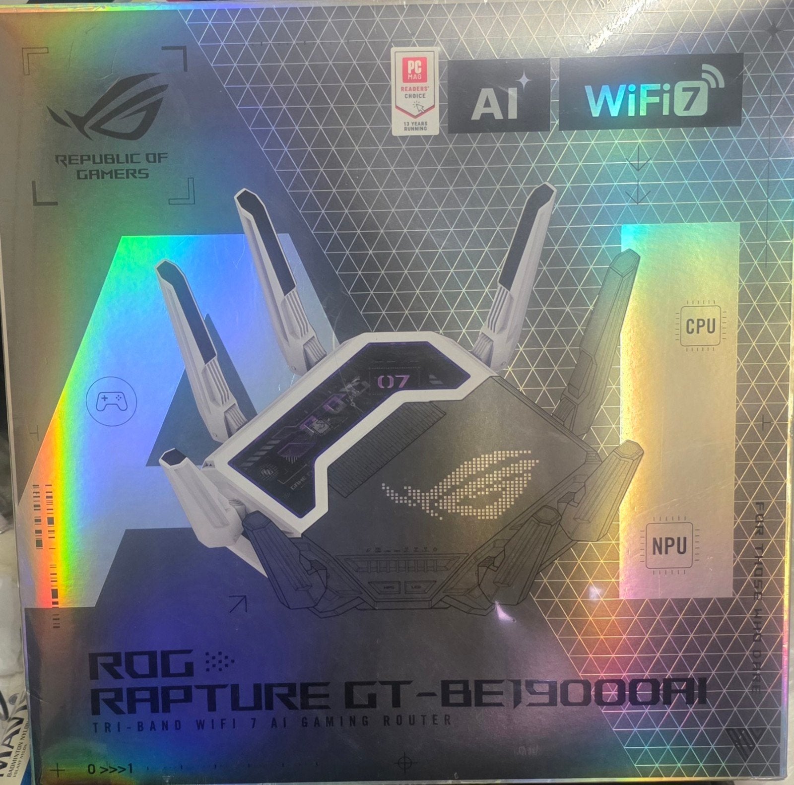 ASUS ROG Rapture GT-BE19000AI — NIEUWE verzegelde gaming-rou, Computers en Software, Ophalen, Nieuw, Router, Asus
