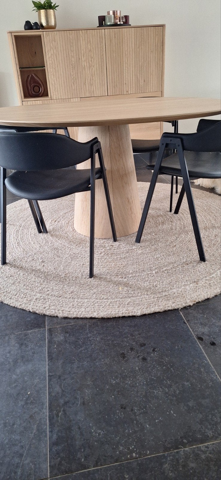 Stoelen 4 stuks echt leder, Huis en Inrichting, Stoelen, Ophalen, Zwart