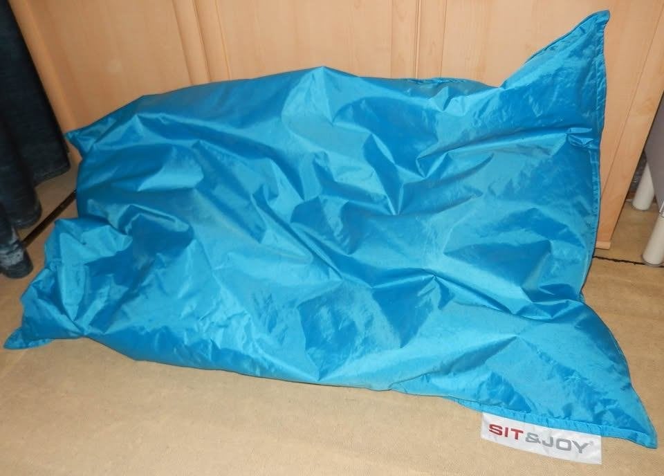 Pouf bleu "Sit&Joy", Ophalen, Zo goed als nieuw, Blauw, Zitzak