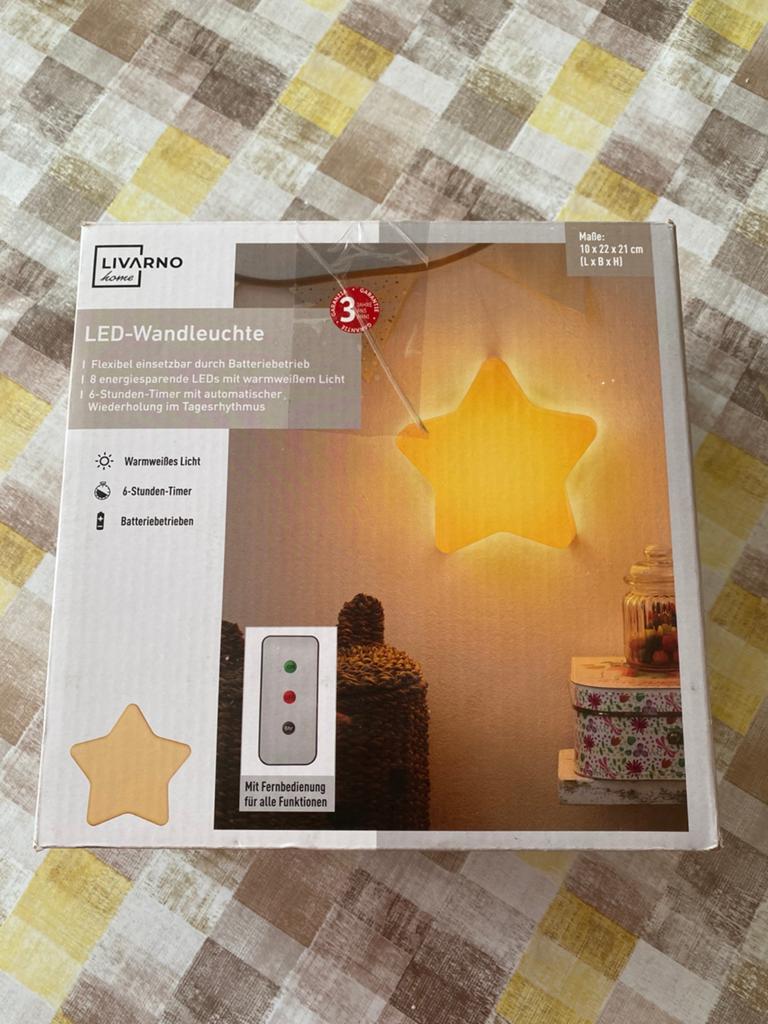 LIVARNO Home Led- Wandlamp Ster met afstandsbediening, Huis en Inrichting, Ophalen of Verzenden, Nieuw, Kunststof, Ster