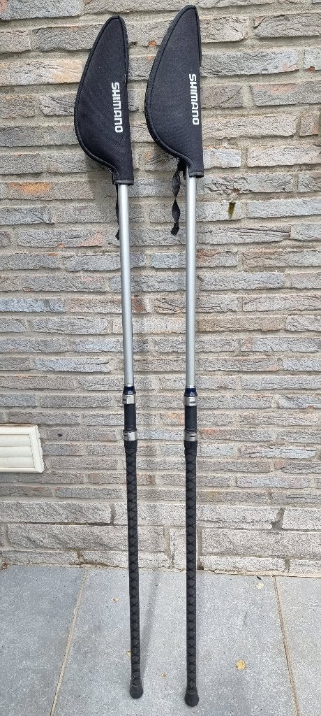 Telescopische hengels + molens, Watersport en Boten, Hengelsport | Algemeen, Ophalen, Zo goed als nieuw, Complete hengel