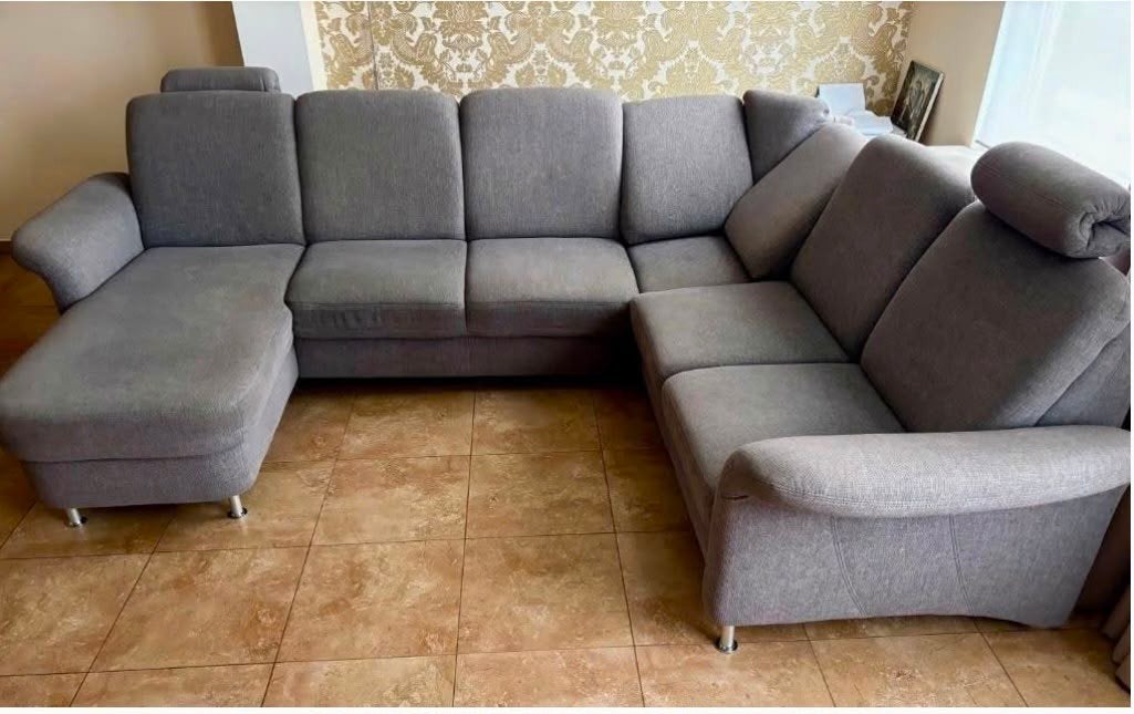 Grote grijze hoekzetel met chaise longue – zeer ruime uitvoe, Enlèvement