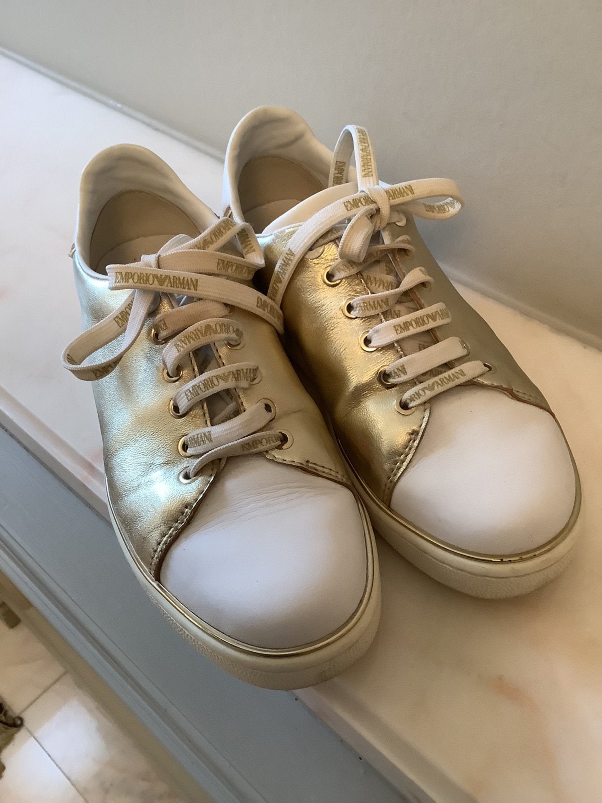 Sneakers Emporio Armani, Kleding | Dames, Verzenden, Zo goed als nieuw, Wit, Sneakers