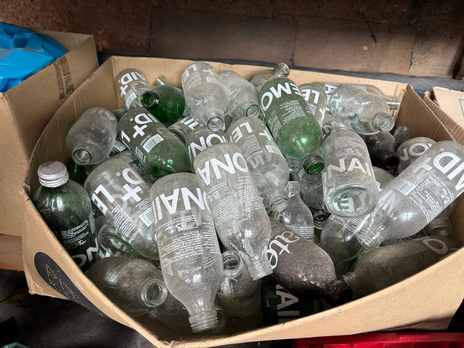 Lege glazen lemonaid flesjes, Ophalen, Gebruikt