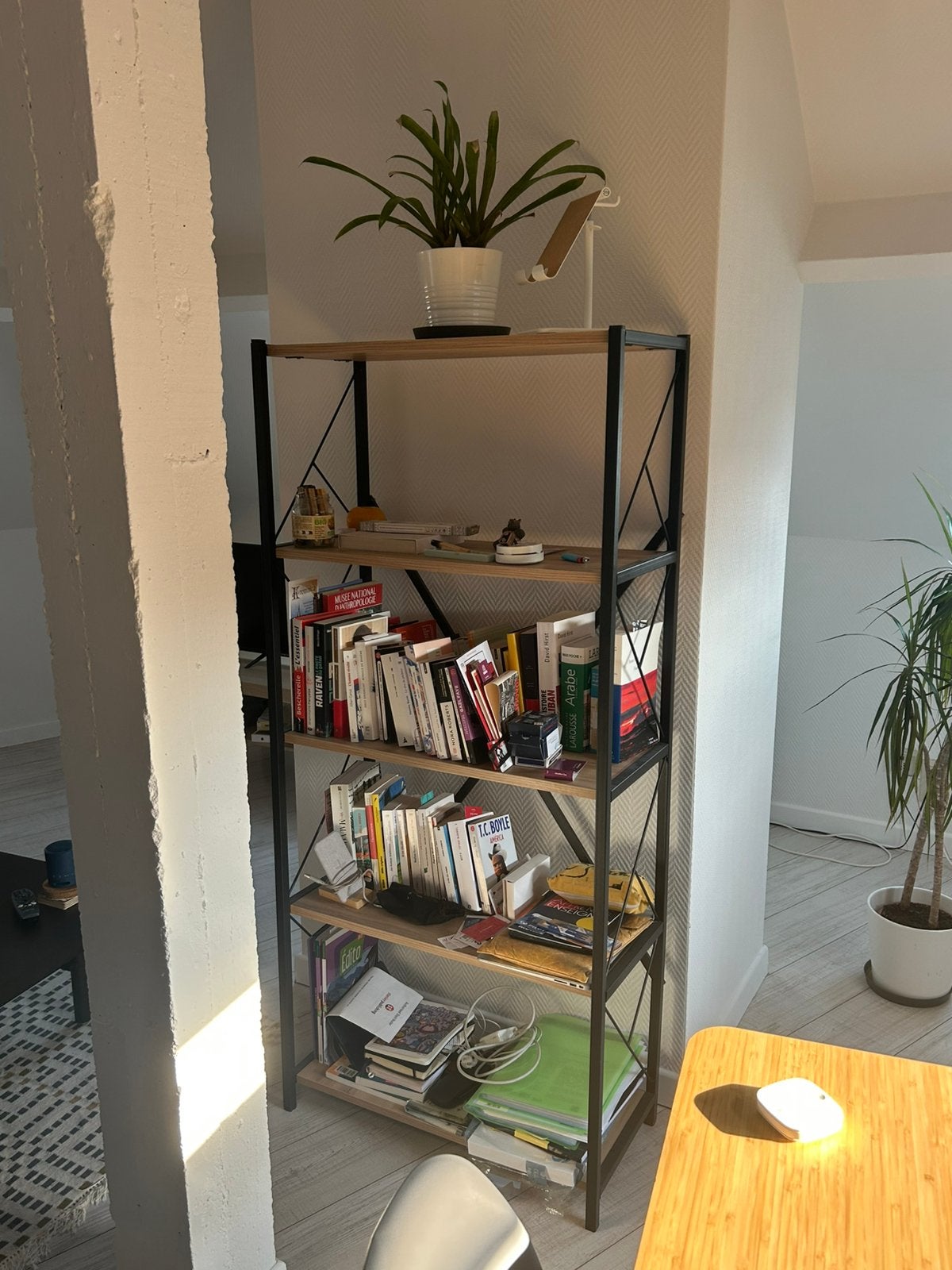 Bibliothèque bois et métal noir, Ophalen, Zo goed als nieuw