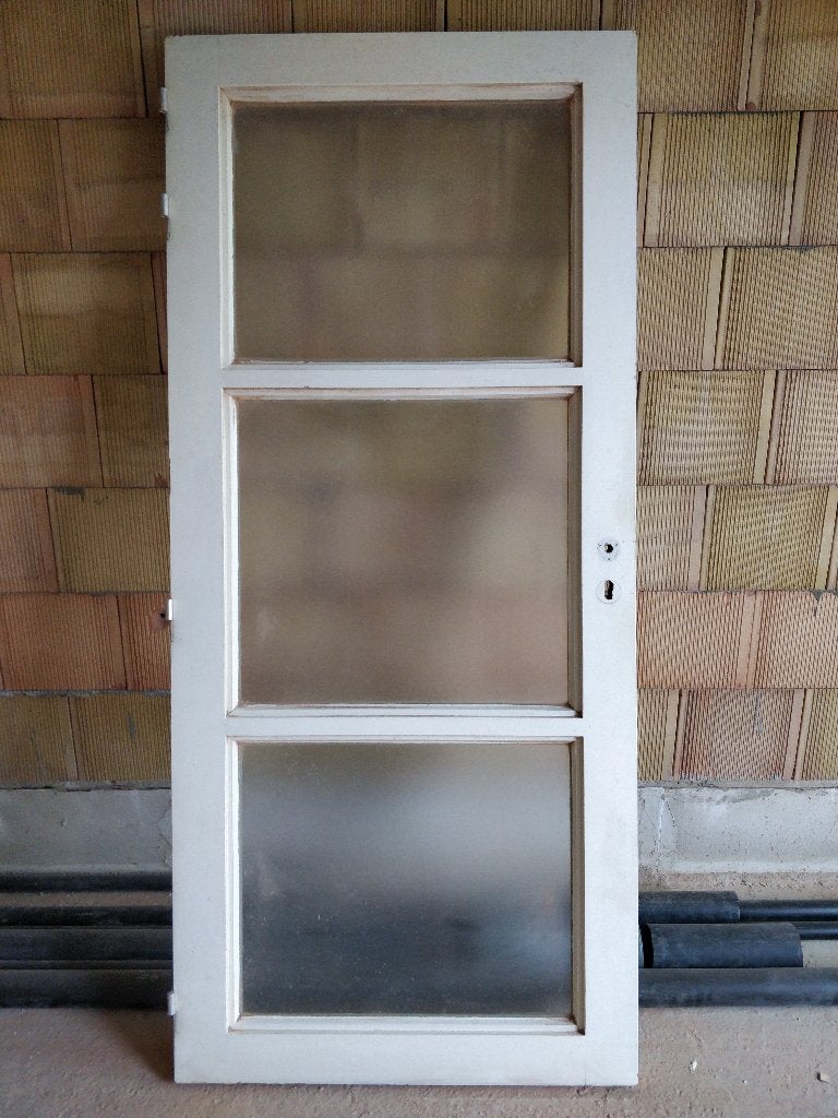 Houten binnendeur met glas - gratis mee te nemen, Doe-het-zelf en Bouw, Ophalen, Gebruikt, 80 tot 100 cm, Binnendeur