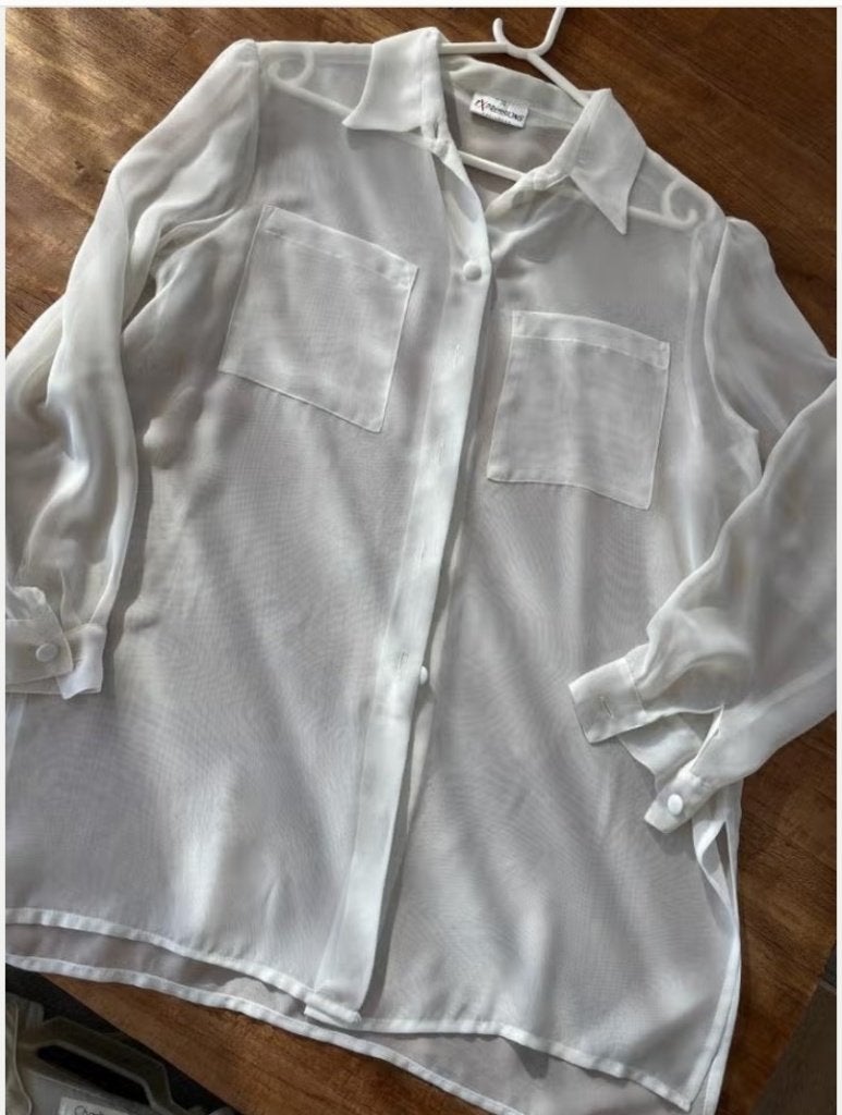 Blouse vintage maat 38, Ophalen of Verzenden, Zo goed als nieuw, Maat 38/40 (M), Wit