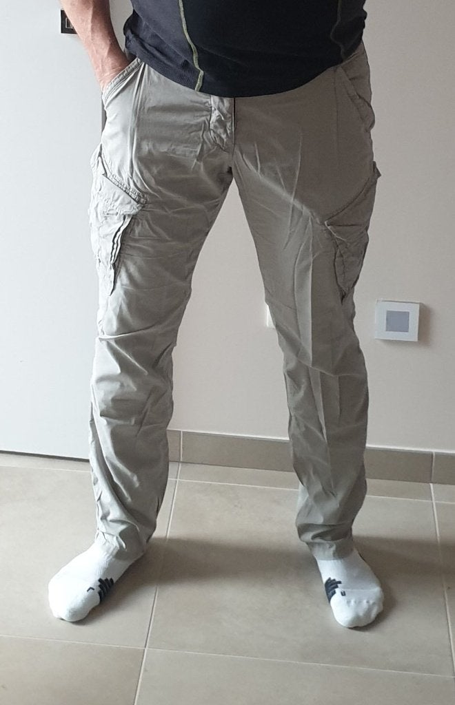 Trussardi Jeans cargobroek beige/groen, maat 52, als nieuw, Maat 52/54 (L), Beige, Ophalen of Verzenden, Zo goed als nieuw