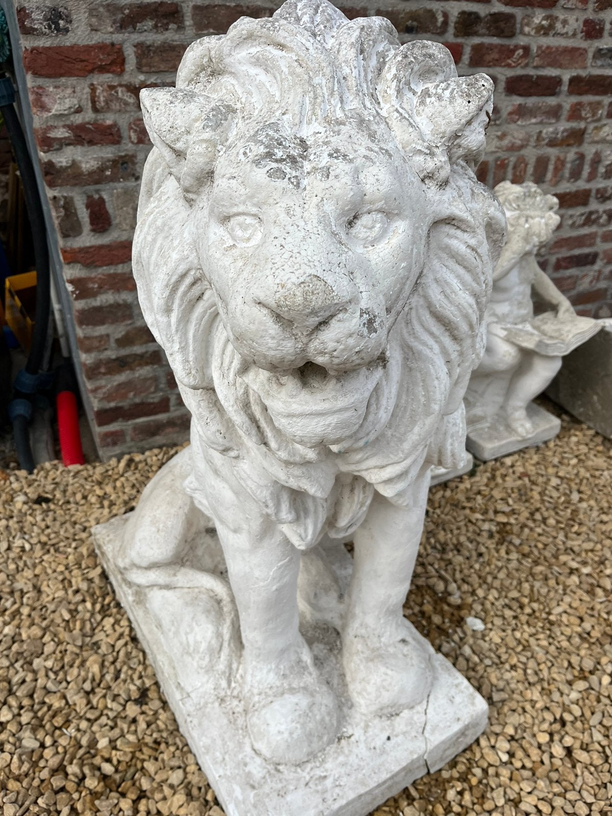 2 leewen en 2 engelen, Jardin & Terrasse, Statues de jardin, Enlèvement, Comme neuf