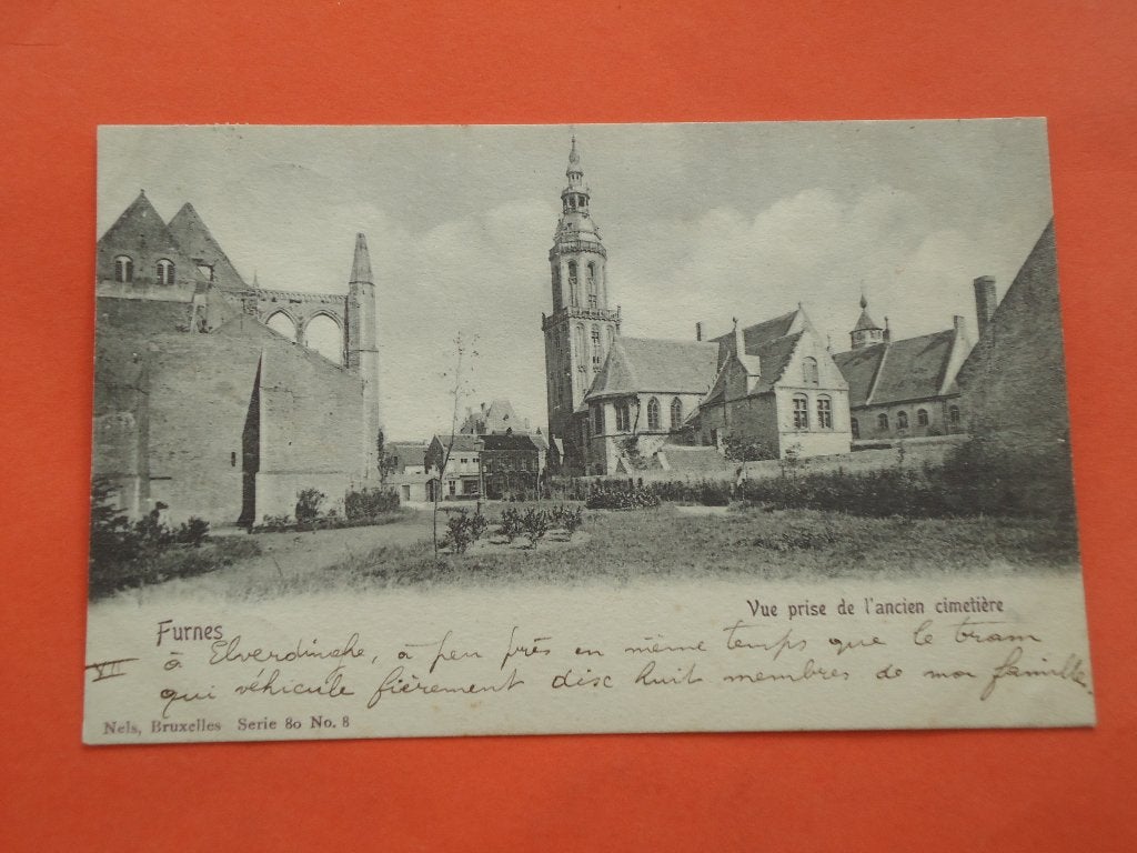 Veurne - Furnes Vue prise l' ancien cimetière, Verzamelen, Ophalen of Verzenden, Voor 1920, Gelopen, West-Vlaanderen