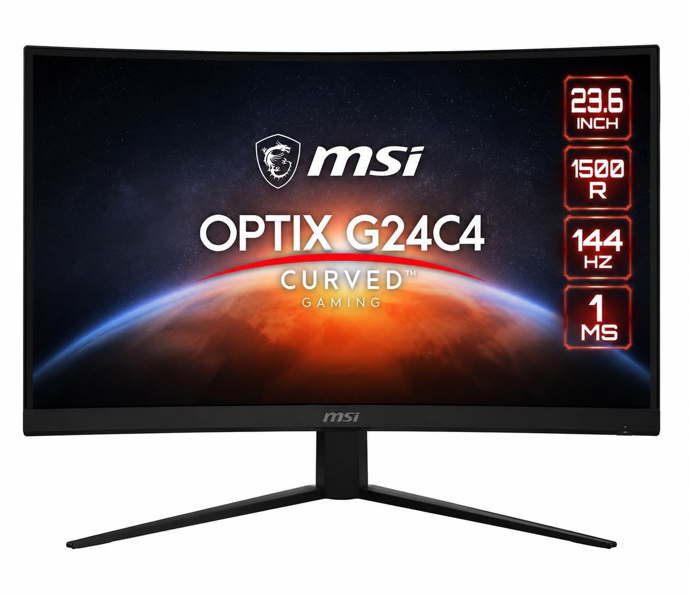 MSI Optix G24C4 24" Curved Gaming Monitor – 144Hz, Computers en Software, Monitoren, Nieuw, DisplayPort, HDMI, USB-C, Gaming, HD