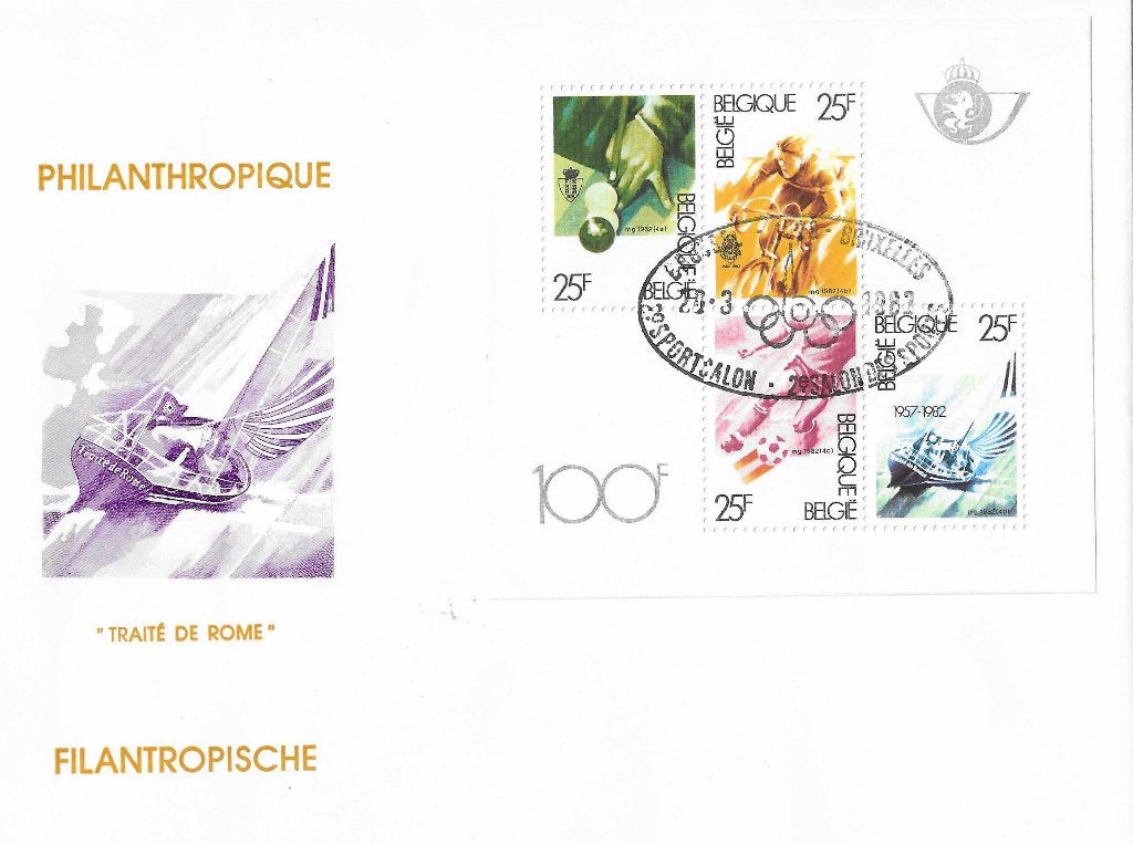 Timbres belges - Bloc philanthropique, Envoi