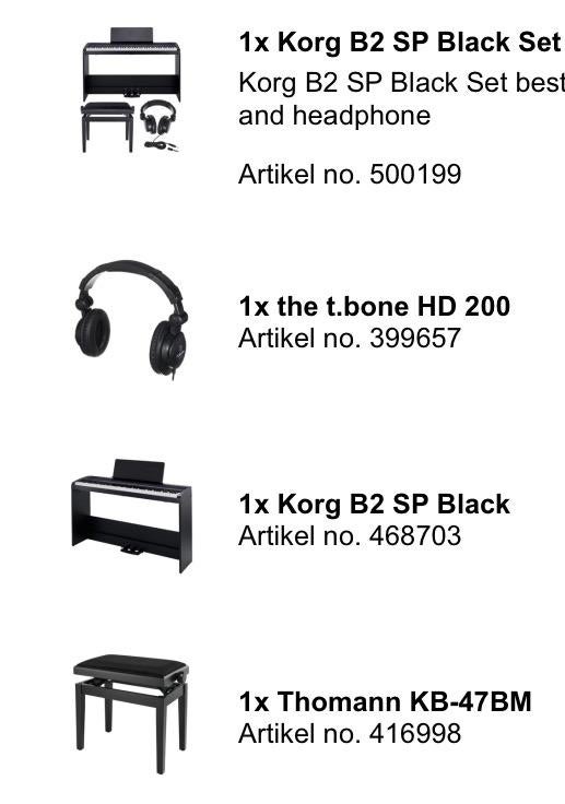 Korg Piano set B2 SP Black, Muziek en Instrumenten, Keyboards, Ophalen, Zo goed als nieuw, Korg