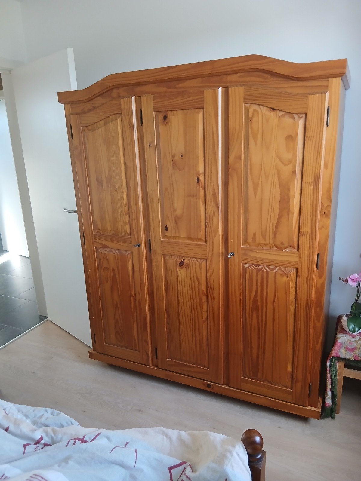 slaapkamer (bed, nachtkastje en kast), Huis en Inrichting, Ophalen, Gebruikt, Tweepersoons, Bedbodem