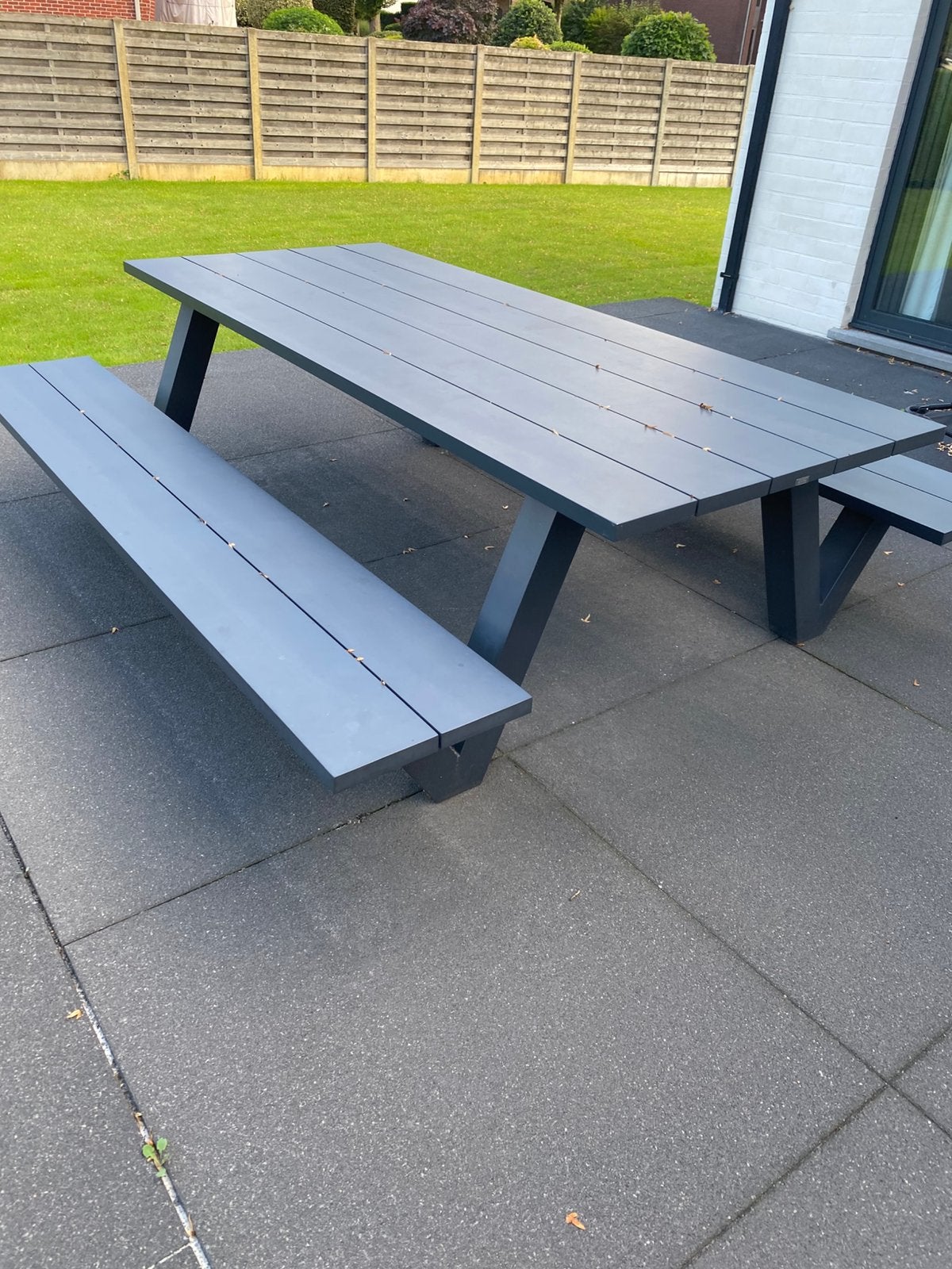 Aluminium buiten bank, Tuin en Terras, Ophalen, Gebruikt, Aluminium