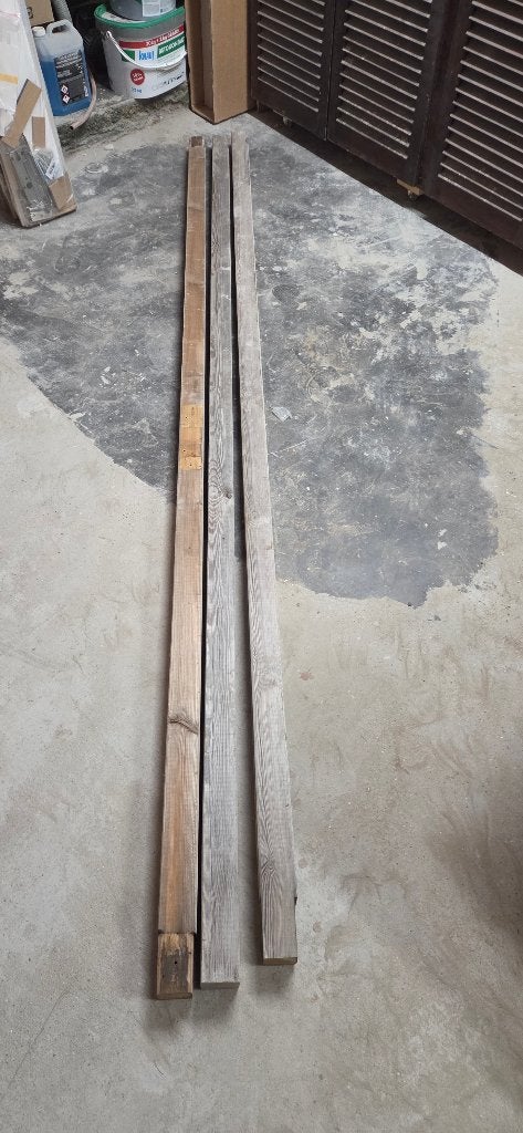 Tuinpaal Vierkant Geïmpregneerd - Grenen, Ophalen, Gebruikt, 250 cm of meer, Palen