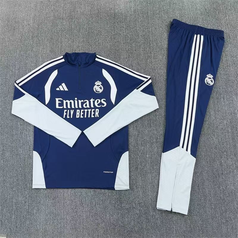Real Madrid Trainingspak Blauw 2026/2027 – Trainingsset, Kleding | Dames, Sportkleding, Verzenden, Nieuw, Maat 36 (S), Blauw