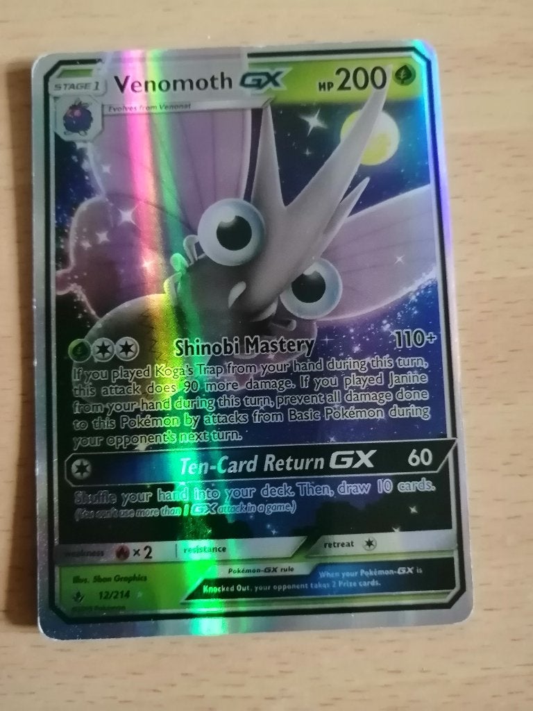 Carte Pokémon Aéromite-GX (Venomoth-GX 12/214) HP200, Hobby & Loisirs créatifs, Jeux de cartes à collectionner | Pokémon, Enlèvement ou Envoi